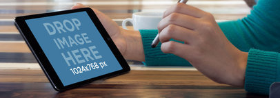 Black Landscape iPad Mini Being Held Wide