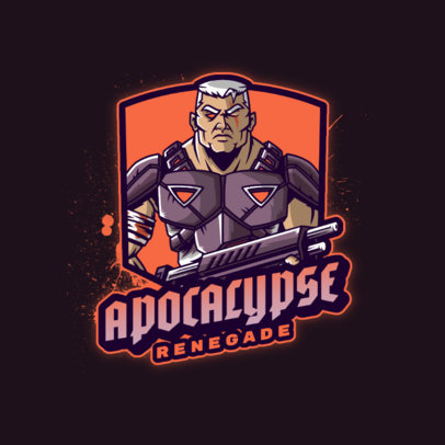 Logo Template for Gaming Streamers Featuring a Gears of War-Inspired Character 4304e