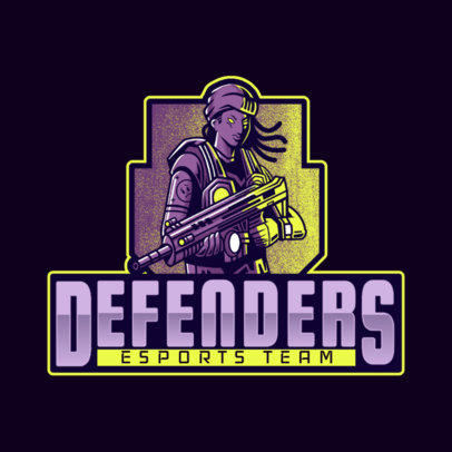 Gears of War-Inspired Logo Template with a Shooter Character Graphic 4305h