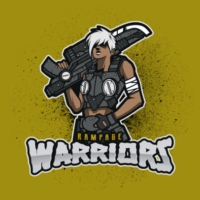 Gaming Logo Template with a Graphic Inspired by Gears Games Female Characters 4302k