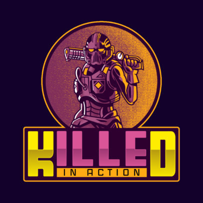 Gaming Logo Maker Featuring a Character in the Style of Gears of War 4305j