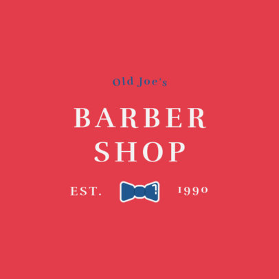 Barber Shop Logo Template with a Bow Tie Clipart