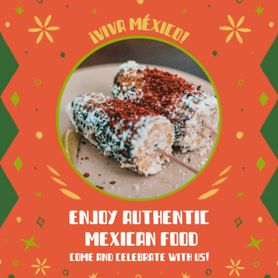 Mexican Food-Themed Instagram Post Template for a Holiday