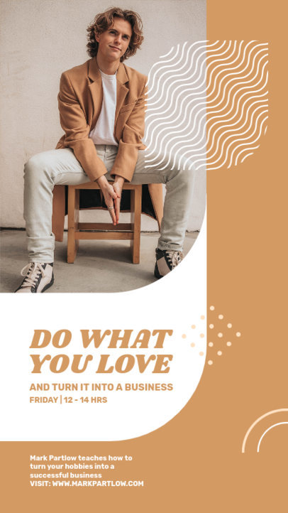 Instagram Story Design Template for a Business Course Featuring Minimal Graphics 