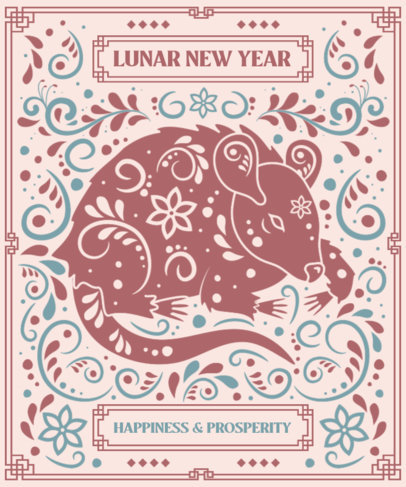 Lunar New Year-Themed T-Shirt Design Generator with a Positive Quote