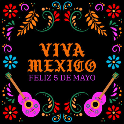 Mexican-Themed Instagram Post Template to Celebrate Cinco de Mayo 