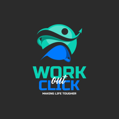 Logo Maker for a Fitness Brand with an Abstract Graphic