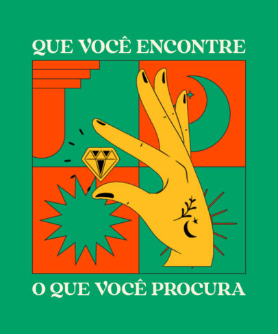 Illustrated T-Shirt Design Maker Featuring a Hand Graphic