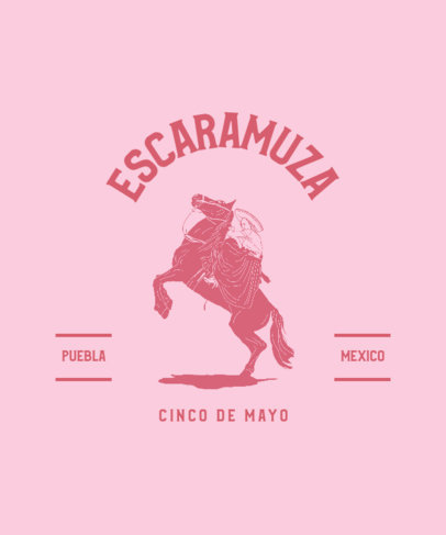 T-Shirt Design Creator Featuring a Cinco de Mayo Theme and an Illustrated Man Riding a Horse