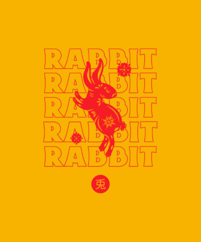 T-Shirt Design Generator with a Rabbit Sign from the Chinese Zodiac 3647g