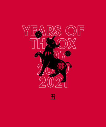 T-Shirt Design Creator with an Ox Silhouette  3647j