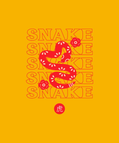 T-Shirt Design Maker Inspired by the Chinese Zodiac with a Snake Graphic 3647k