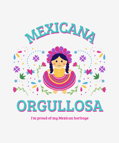 Cinco de Mayo-Themed T-Shirt Design Maker Featuring a Mexican Doll Graphic