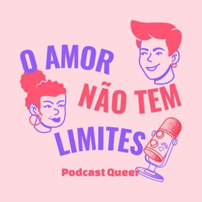 Sweet Podcast Cover Template for a Brazilian LGBTQ Podcast