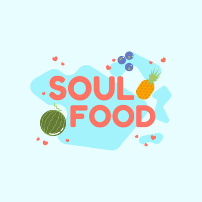 Logo Template for Healthy Food Brands Featuring Fruit Illustrations