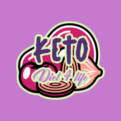 Keto Diet-Themed Logo Template with a Veggies Graphic