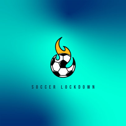 Online Logo Template Featuring a Soccer Ball on Fire
