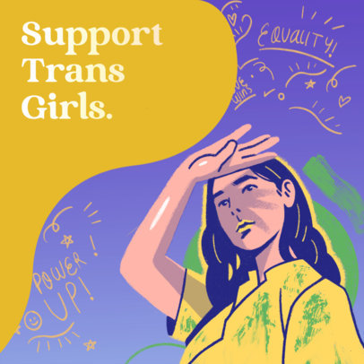 Podcast Cover Design Maker With Trans Pride Theme and an Equality Message 4322i