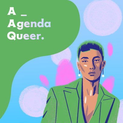 Podcast Cover Design Generator With an Abstract Background and an LGBTQ Pride-Theme 4322k