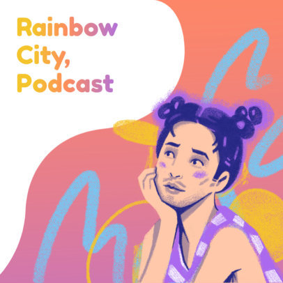 LGBTQ Pride-Themed Podcast Cover Maker With Vibrant Color Fonts LGBTQ Pride-Themed Podcast Cover Maker With Vibrant Color Fonts 4322l