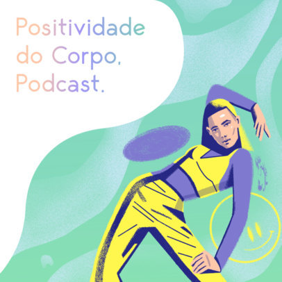 Podcast Cover Generator With a Body Positivity Theme and an LGBTQ Character 4322n
