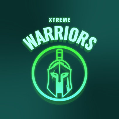 Gaming Logo Maker with a Warrior Graphic in a Neon Light Style 