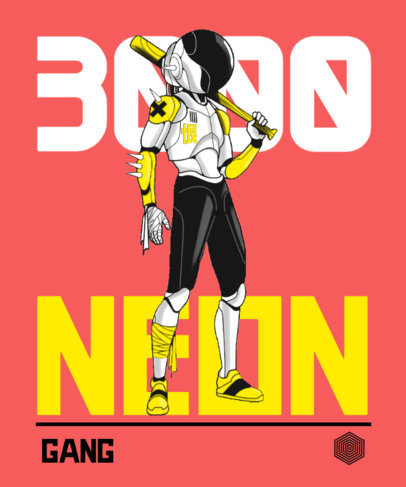 T-Shirt Design Generator with a Futuristic Armored Warrior Graphic 3650b