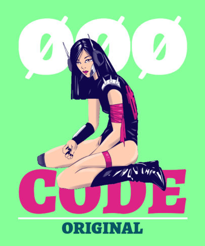 Trendy T-Shirt Design Creator with a Female Warrior Illustration 3650h