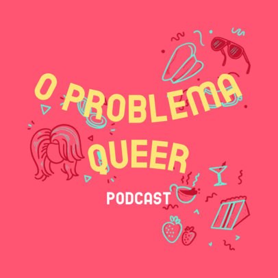 Brazilian Podcast Cover Maker with an LGBTQ Theme