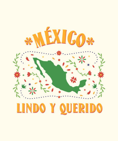 T-Shirt Design Maker Featuring a Map of Mexico