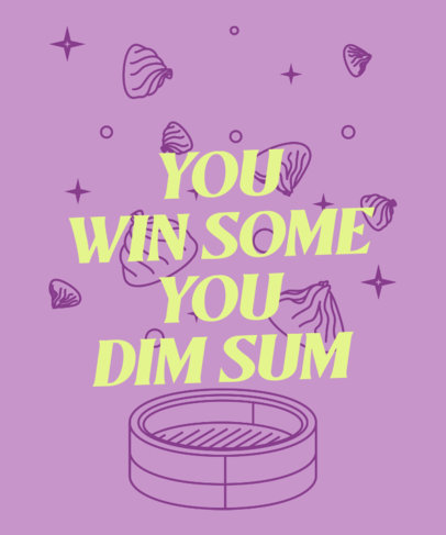 Quote T-Shirt Design Template With Asian Food Graphics