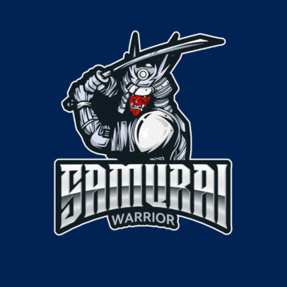 Logo Maker for a Gaming Squad Featuring a Samurai with a Katana