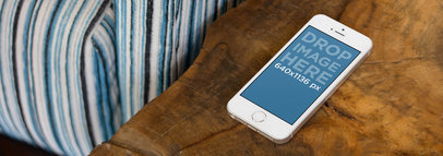 iPhone 5s Gold Over Wood Wide