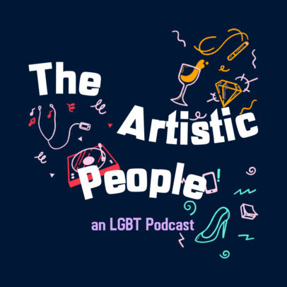 Podcast Cover Template for an Artsy LGBTQ Podcast