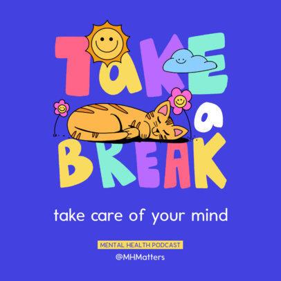Podcast Cover Maker With a Mental Health Awareness Theme 