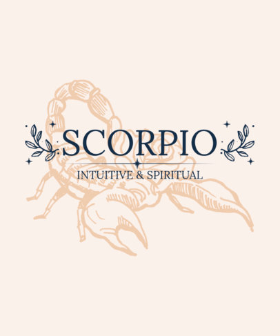 T-Shirt Design Template Featuring Zodiac-Related Illustrations