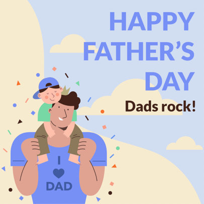 Illustrated Instagram Post Design Template for Father's Day