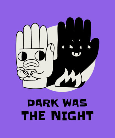 Illustrated T-Shirt Design Creator with a Scary Hand Shadow Figure 3674f