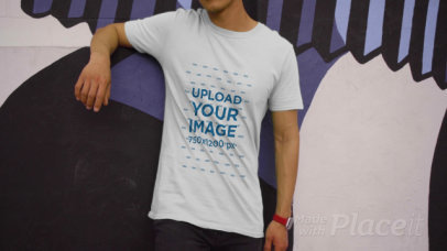 T-Shirt Video Featuring a Man Playing Street Basketball