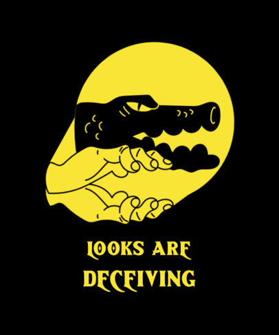 T-Shirt Design Maker Featuring a Crocodile Hand Shadow Puppet Graphic 3674e