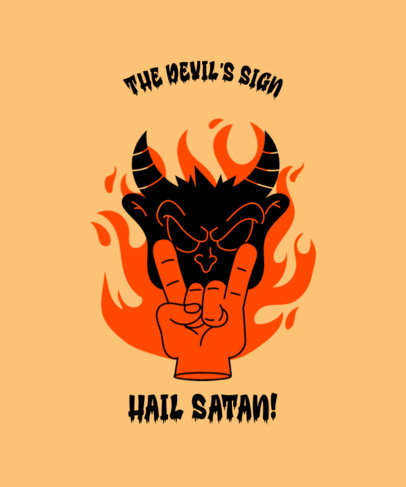 T-Shirt Design Generator Featuring a Devil Hand Shadow Puppet Illustration 3674g