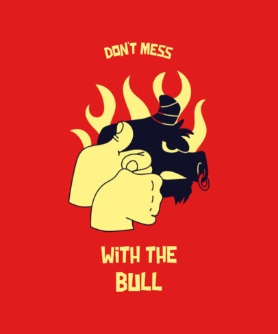 T-Shirt Design Creator with a Bull Hand Shadow Figure Illustration 3674i