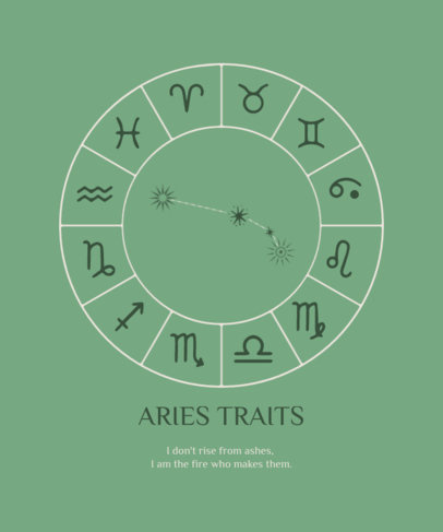 Astrology-Themed T-Shirt Design Creator with Aries Traits