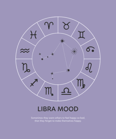 Zodiac T-Shirt Design Template for Libra People