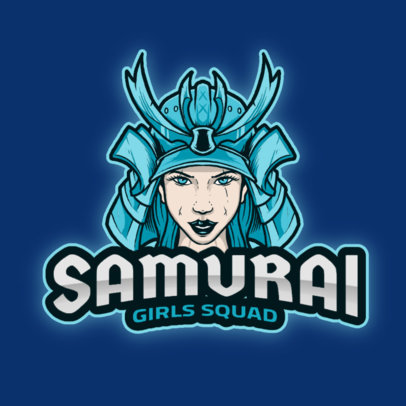 Samurai-Themed Logo Template for a Gaming Girl Squad