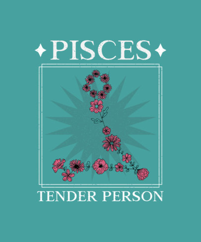 T-Shirt Design Maker with a Floral Graphic for Virgo Zodiac Sign 3914a-el1