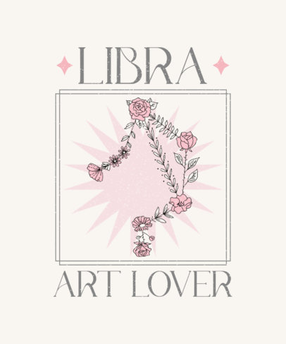 Astrology-Themed T-Shirt Design Creator with a Floral Graphic 3914b-el1