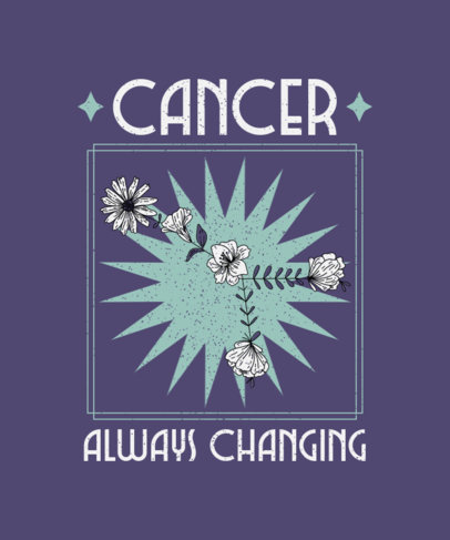 Floral T-Shirt Design Generator with an Astrology Sign Graphic 3914c-el1