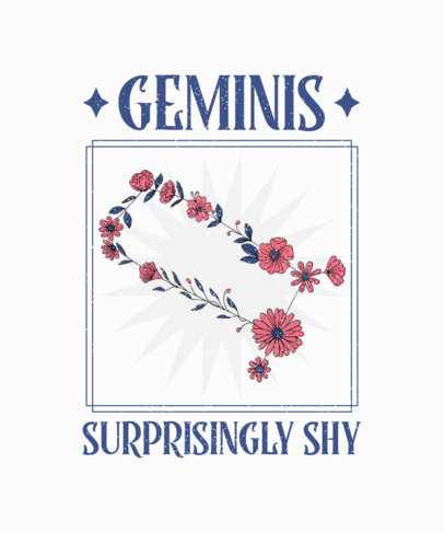 T-Shirt Design Maker with an Astrology Sign Graphics Made with Flowers 3914e-el1