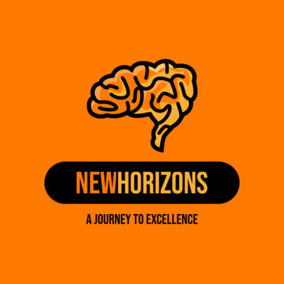Minimalistic Education Logo Template with a Brain Graphic